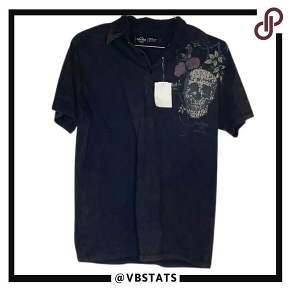 Hard Rock Cafe New York Graphic Art with Skull SS Black Polo Size Medium (NWT) - Picture 1 of 5